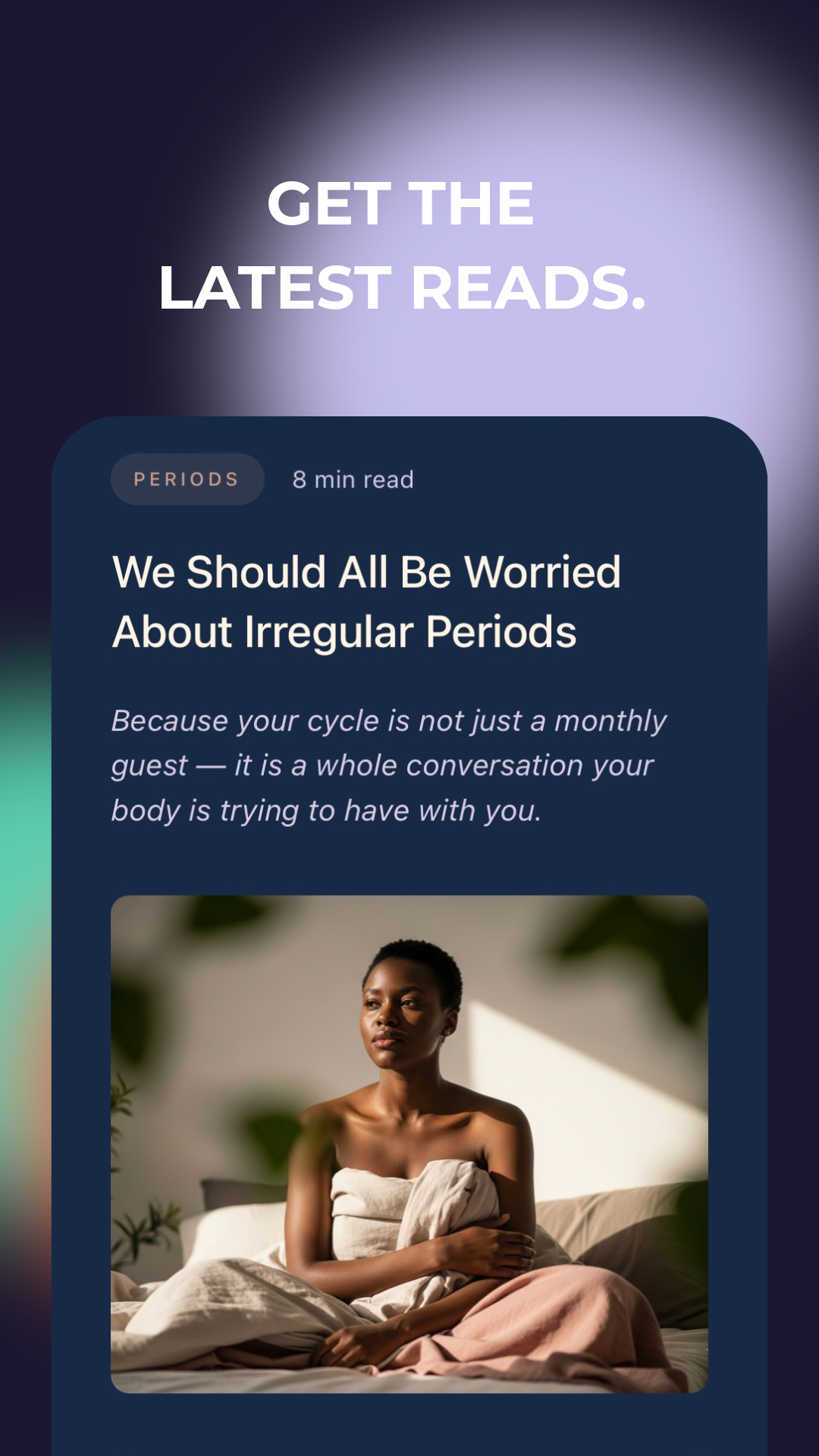 Lanna health reading about irregular periods